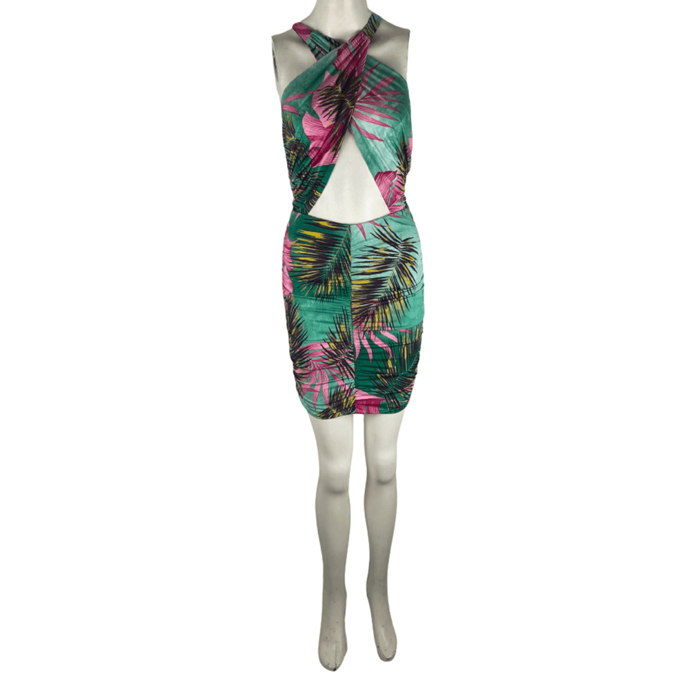Sabora women's multicolor floral mini dress size L